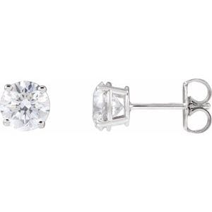 Earrings 14K White 1 1/2 CTW Natural Diamond Stud Earrings