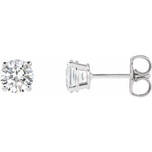 Earrings 14K White 1 CTW Natural Diamond Stud Earrings