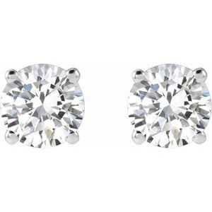 Earrings 14K White 1 CTW Natural Diamond Stud Earrings