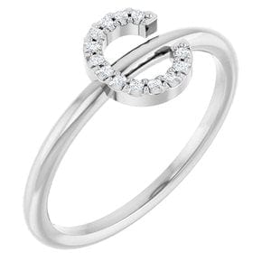 PLATINUM .05 CTW NATURAL DIAMOND INITIAL C RING