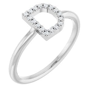 PLATINUM .06 CTW NATURAL DIAMOND INITIAL D RING
