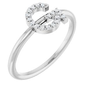 PLATINUM .06 CTW NATURAL DIAMOND INITIAL G RING