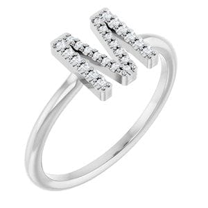 PLATINUM .07 CTW NATURAL DIAMOND INITIAL M RING