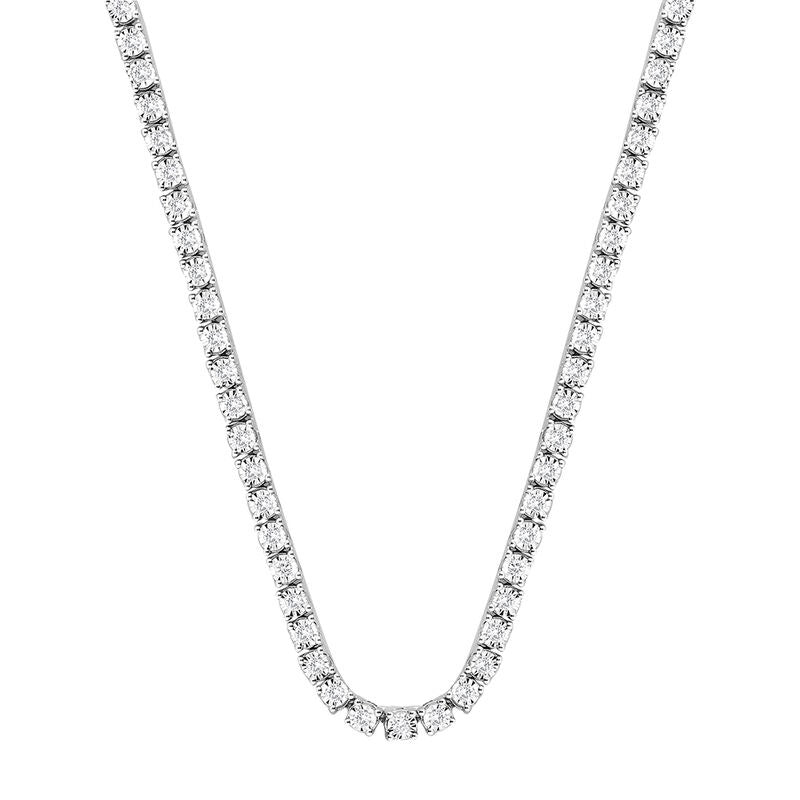 christopher fine diamonds platinum   15 ct tw natural round brilliant diamond g-h/i2      graduated tennis necklace