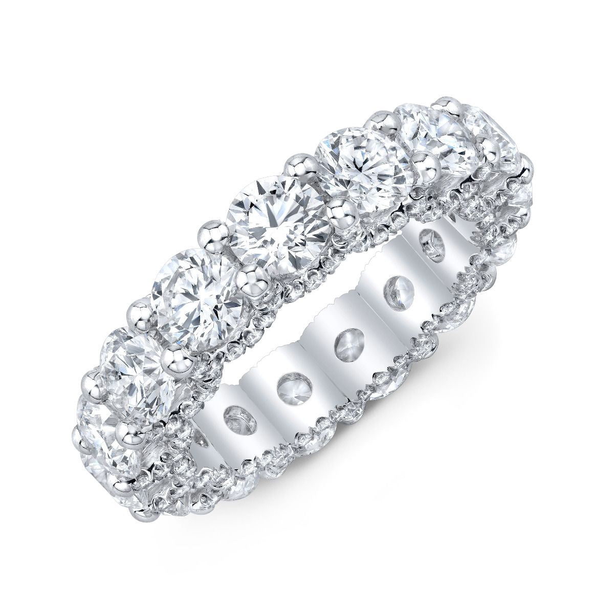 Introducing the 14K White Gold Eternity 1.00 CT TW Ring, a stunning band showcasing brilliant round diamonds set in radiant 14K white gold.