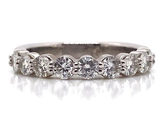 14K WHITE GOLD 1.20 CT TW NATURAL DIAMOND BAND W/ EURO SHANK
