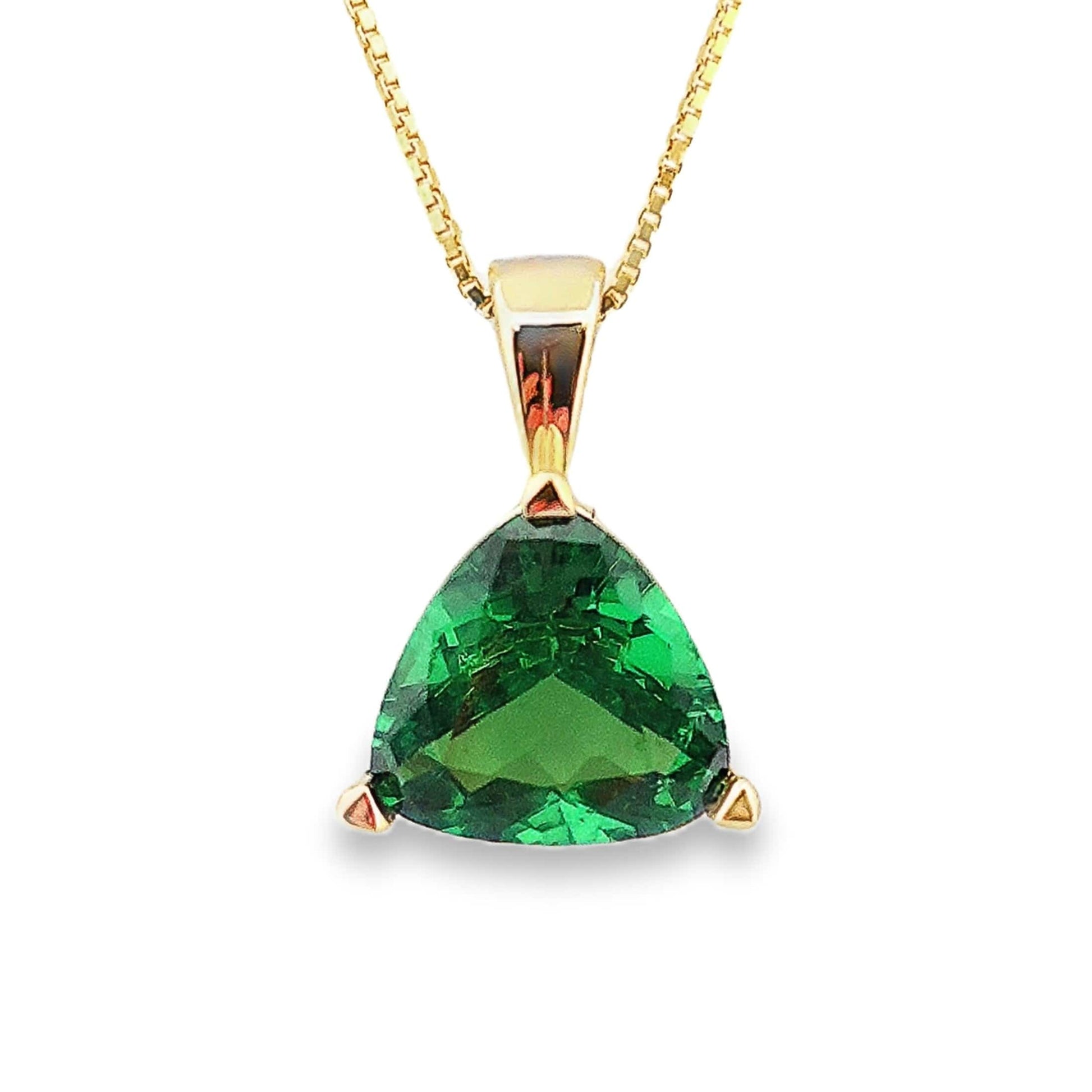 14KY 2.54CT TRILLION TSAVORITE GARNET AAA SOLITAIRE PENDANT