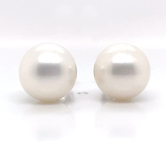14K WHITE GOLD 10.5-11 MM FRESHWATER PEARL STUD EARRINGS