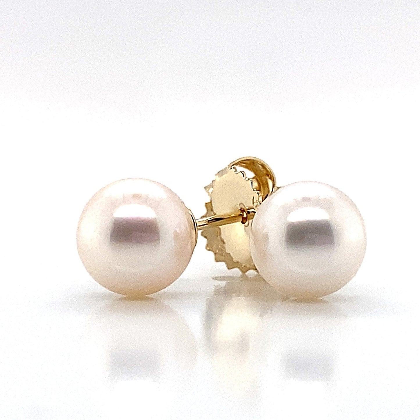 14K YELLOW GOLD 7-7.5 MM AKOYA PEARL STUD EARRINGS