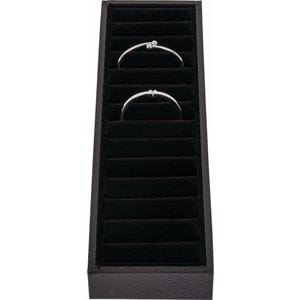 Displays Black Velvet Paper Tray with Velvet-Lined Bangle Pad