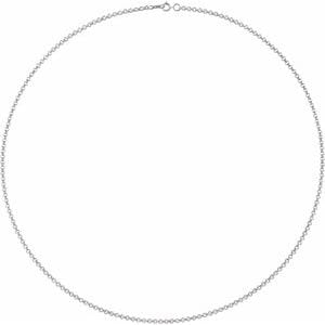 Bracelets Sterling Silver 2 mm Rolo 7" Chain