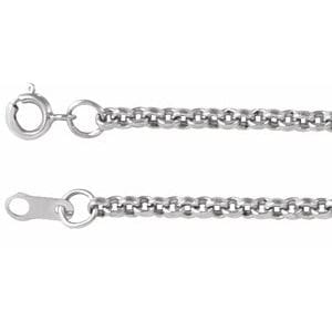 Bracelets Sterling Silver 2 mm Rolo 7" Chain