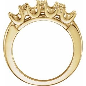 Rings 14K Yellow 4.4 mm Round Four-Stone Anniversary Band Mounting