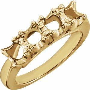 Rings 14K Yellow 4.4 mm Round Four-Stone Anniversary Band Mounting