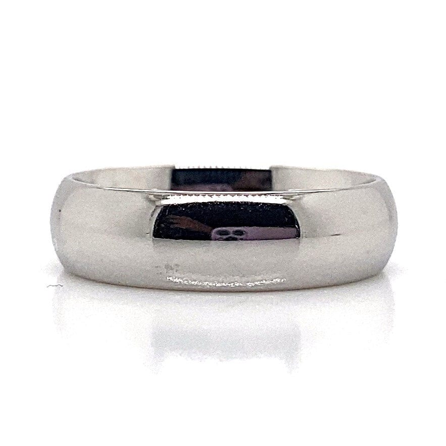 PLATINUM 6 MM COMFORT FIT OVAL BAND SZ 8 1/2