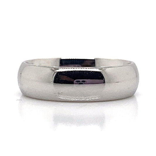 PLATINUM 6 MM COMFORT FIT OVAL BAND SZ 8 1/2