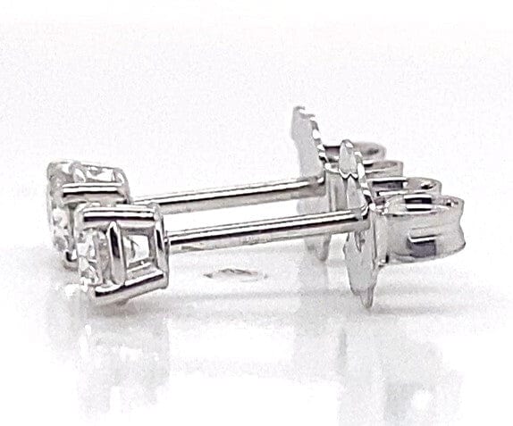 14K WHITE GOLD 1/4 CT TW LAB GROWN DIAMOND ROUND BRILLIANT STUD EARRINGS