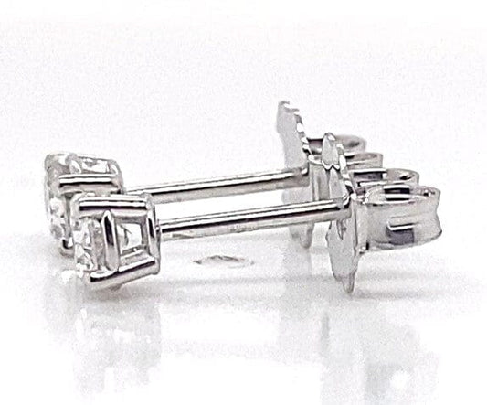 14K WHITE GOLD 1/4 CT TW LAB GROWN DIAMOND ROUND BRILLIANT STUD EARRINGS