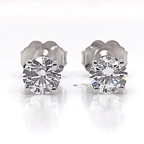 14K WHITE GOLD 3/4 CT TW LAB GROWN DIAMOND ROUND BRILLIANT STUD EARRINGS