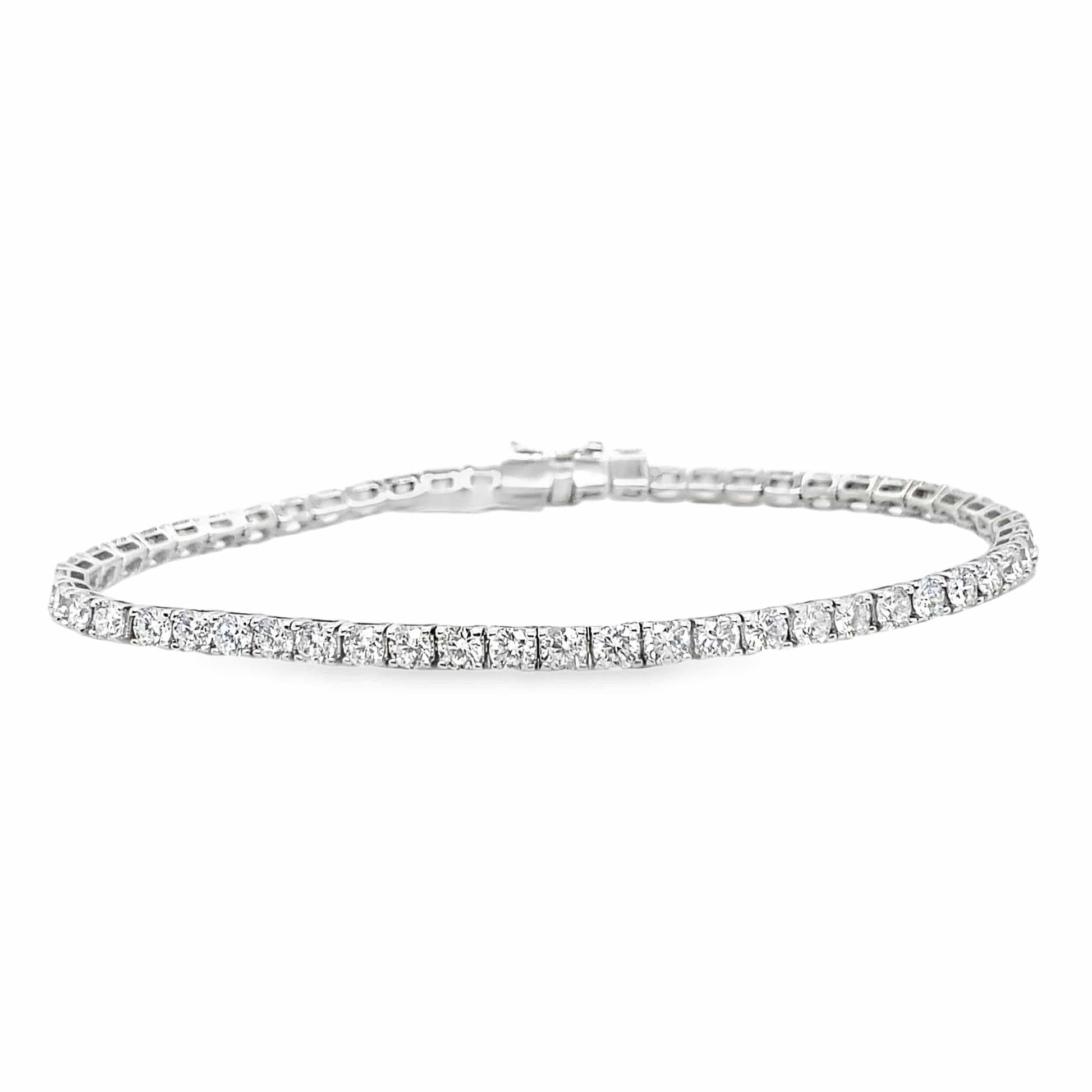 14K WHITE GOLD 5.75CT TW LAB GROWN ROUND BRILLIANT DIAMOND TENNIS BRACELET 7"