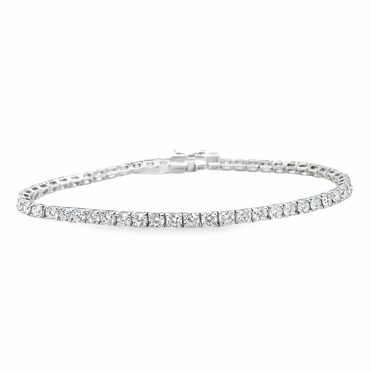 14K WHITE GOLD 5.75CT TW LAB GROWN ROUND BRILLIANT DIAMOND TENNIS BRACELET 7"