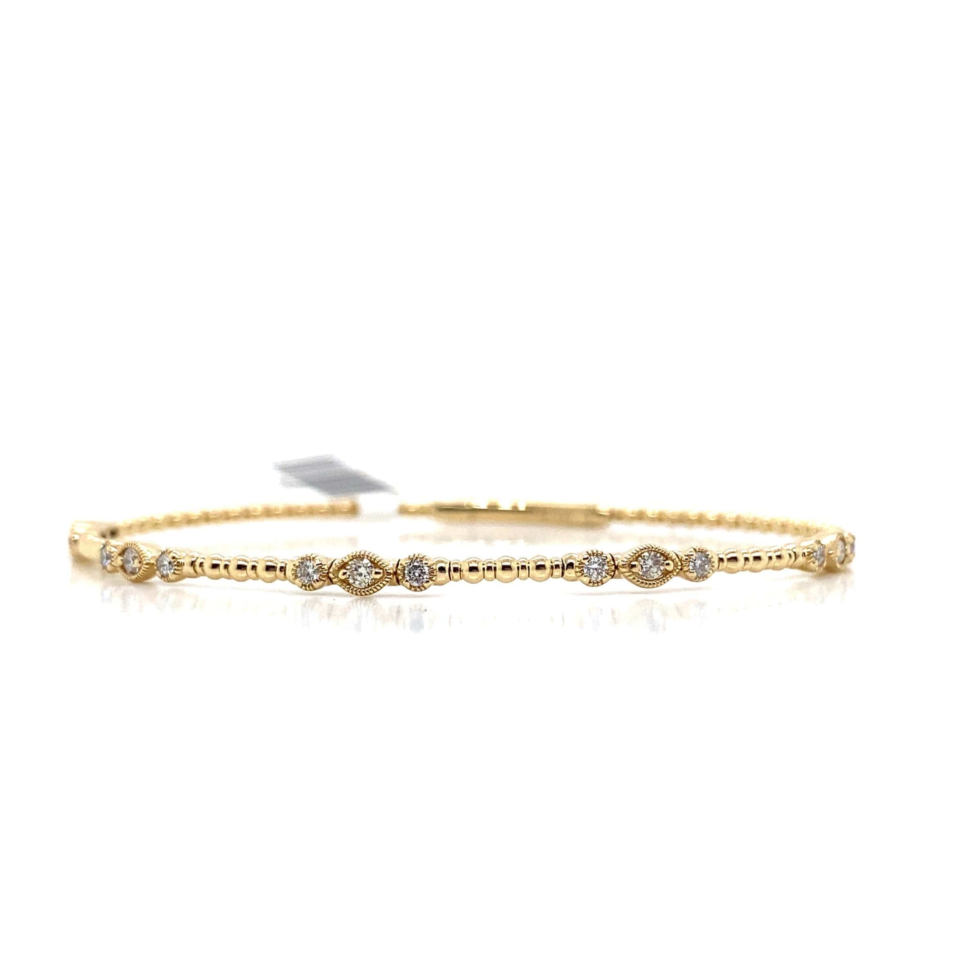 14K YELLOW GOLD .33CT TW NATURAL ROUND BRILLIANT DIAMOND FLEX BRACELET 6 3/4"