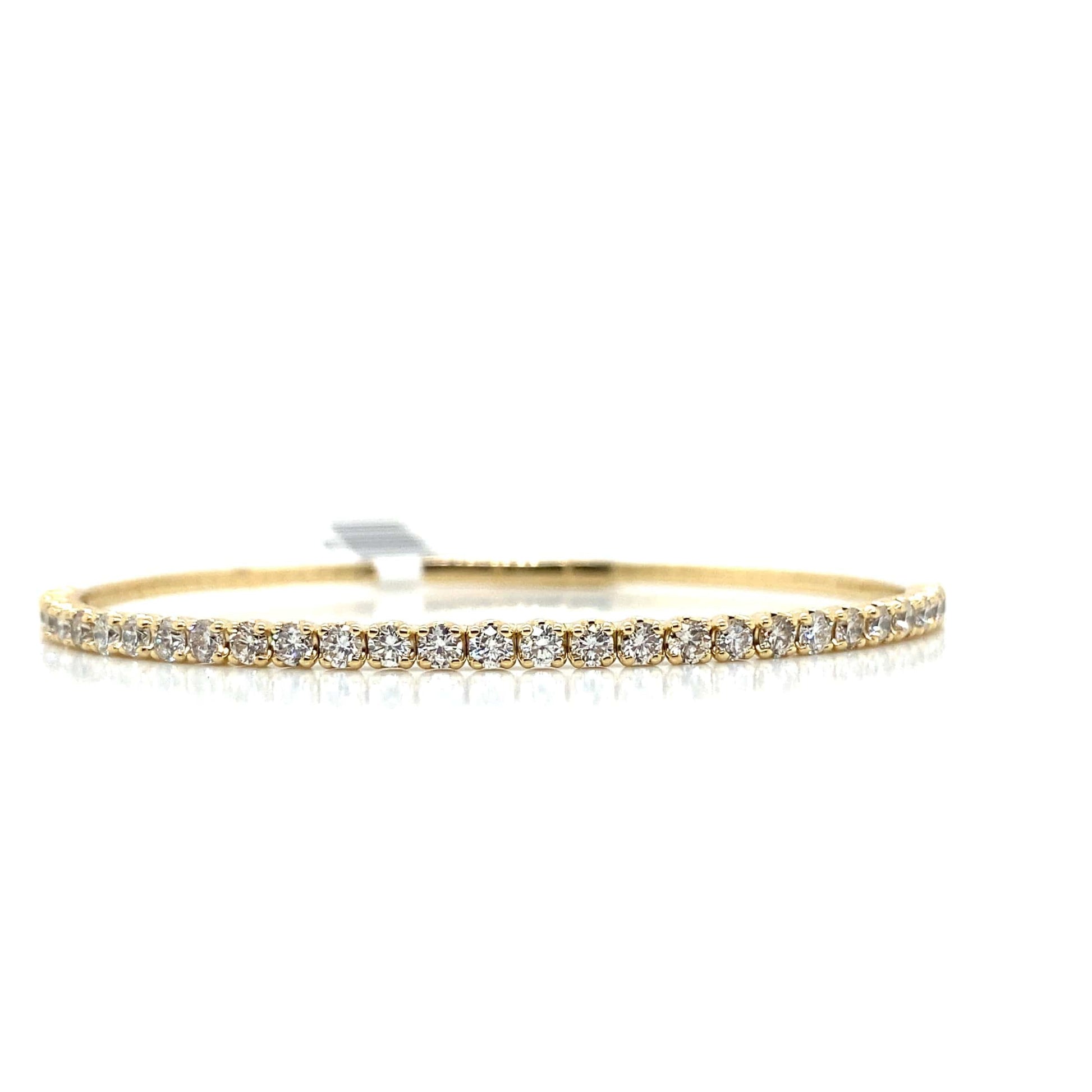14K YELLOW GOLD 2.04CT NATURAL ROUND BRILLIANT DIAMOND FLEX BRACELET 6 3/4"