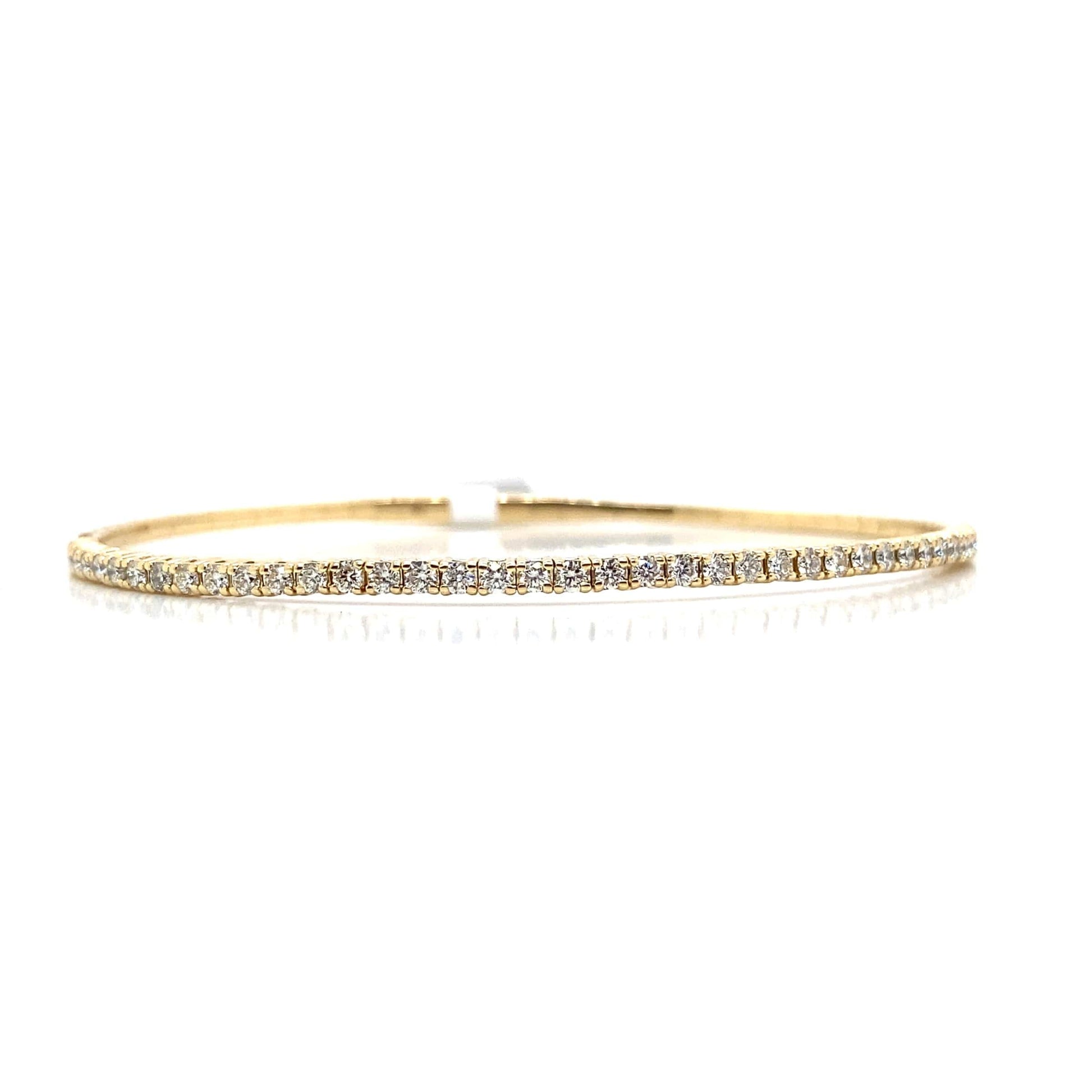 14K YELLOW GOLD .98CT TW NATURAL ROUND BRILLIANT DIAMOND FLEX BRACELET 6 3/4"