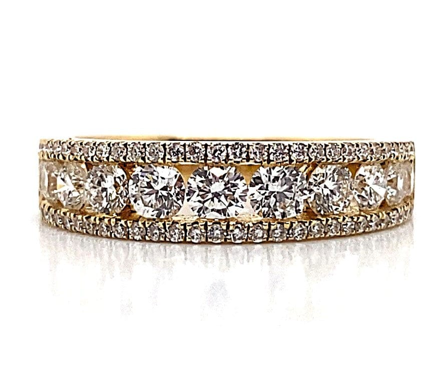 18K YELLOW GOLD 1.12 CT TW NATURAL ROUND BRILLIANT DIAMOND RING
