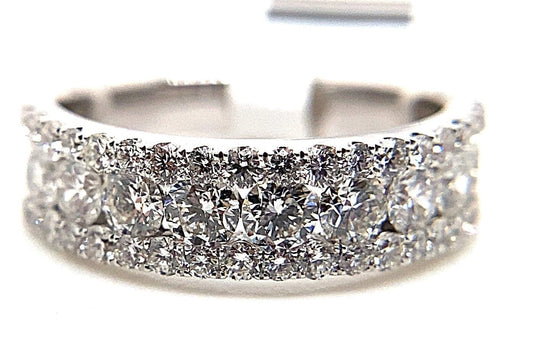 18K WHITE GOLD 1.46 CT TW ROUND BRILLIANT NATURAL DIAMOND BAND