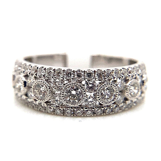 18K WHITE GOLD .83 CT TW NATURAL ROUND BRILLIANT DIAMOND BAND