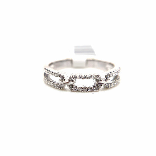 18K WHITE GOLD .15 CT TW NATURAL DIAMOND PAPER CLIP BAND