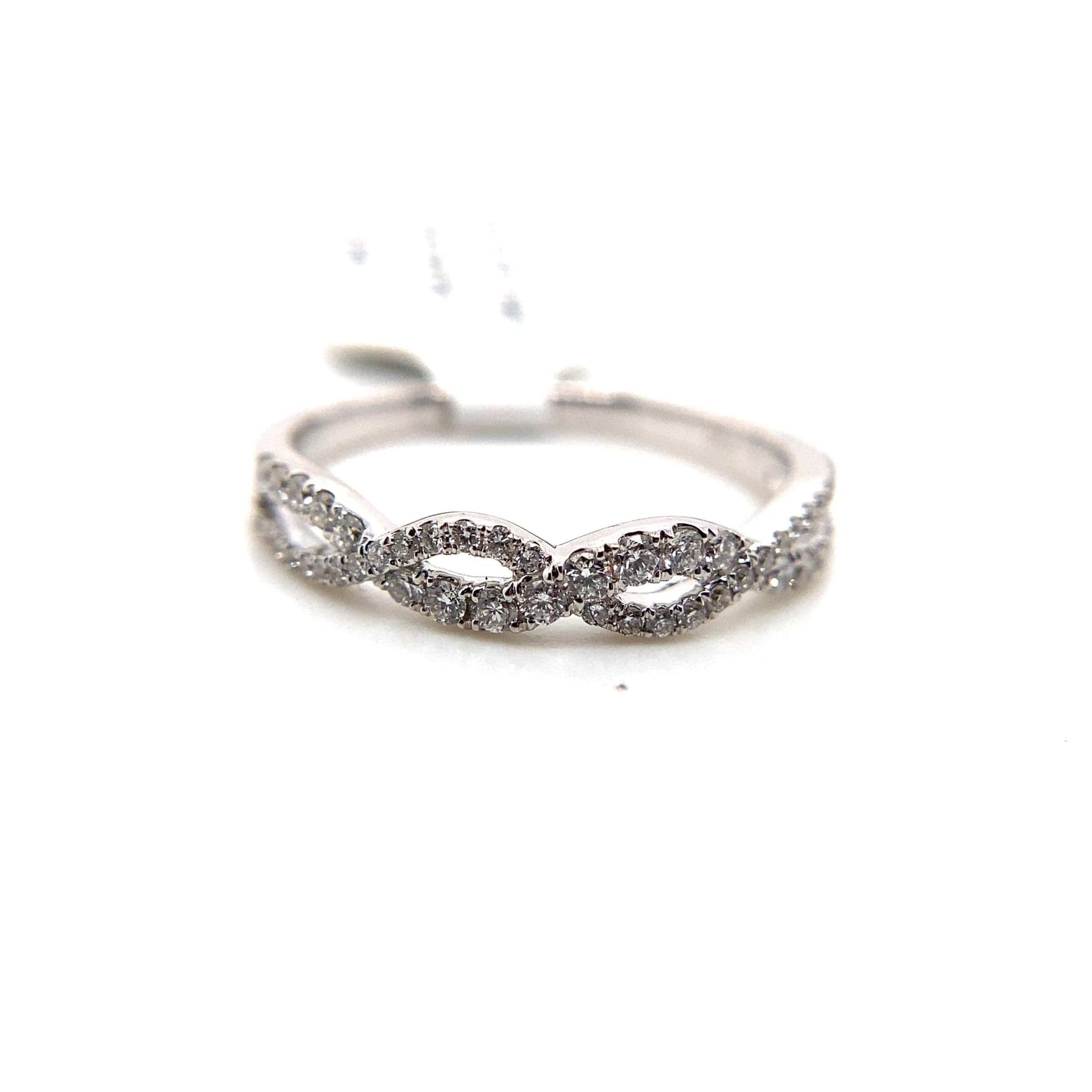 18K WHITE GOLD .29 CT TW NATURAL DIAMOND INFINITY STYLE RING