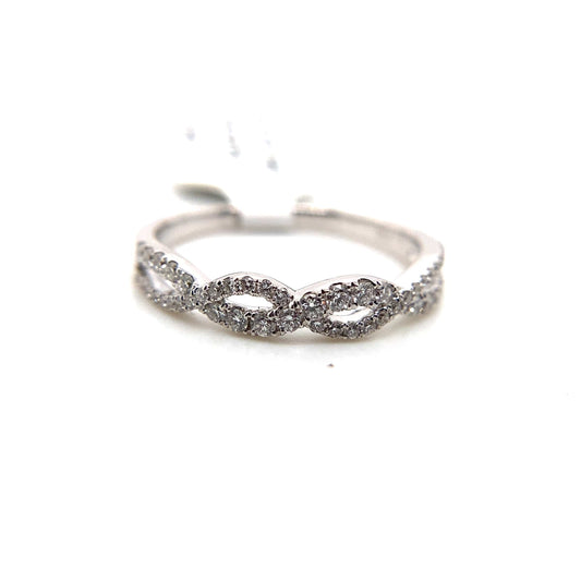 18K WHITE GOLD .29 CT TW NATURAL DIAMOND INFINITY STYLE RING