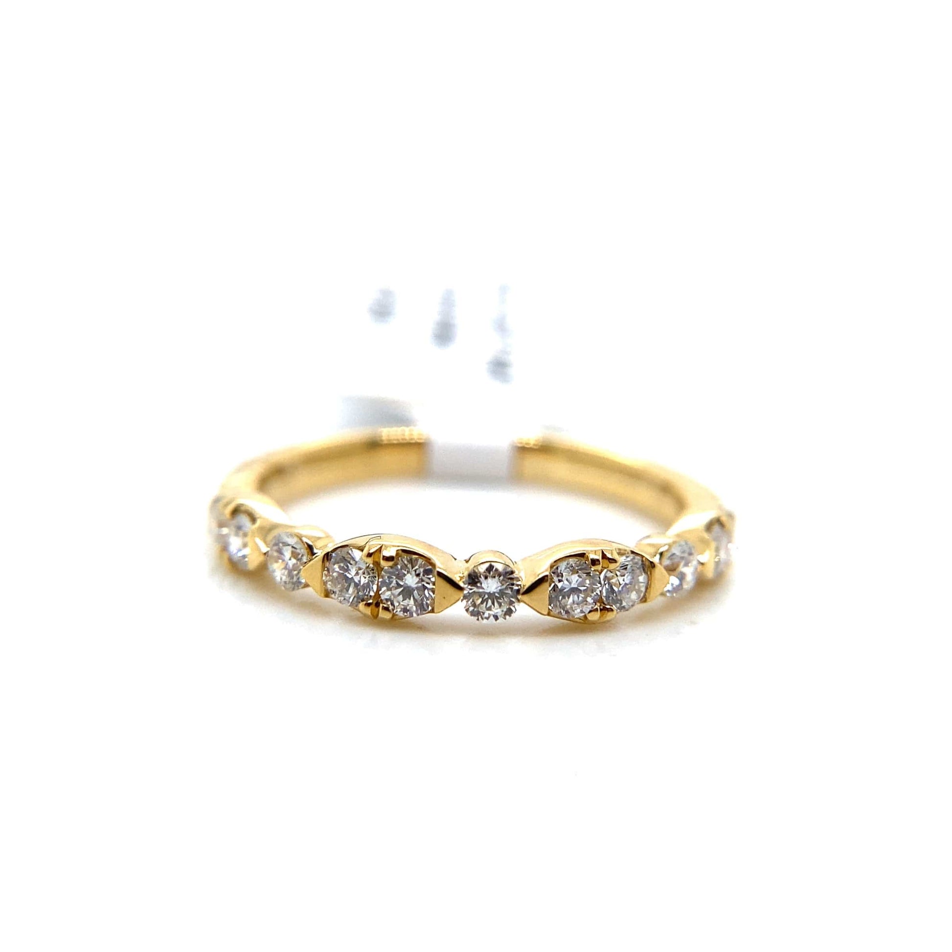 18K YELLOW GOLD .42 CT TW NATURAL ROUND BRILLIANT DIAMOND FASHION RING