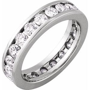 Rings 14K White 3 mm Round 23-Stone Eternity Band Mounting Size 9