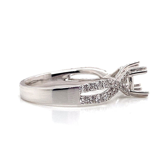 18K WHITE GOLD NO CENTER (6.5MM RBC) .39 CT TW NATURALROUND BRILLIANT DIAMOND ACCENT INFINITY STYLE RING