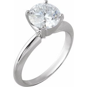Rings Platinum 6.6-7.2 mm Round Heavy 4-Prong Solitaire Engagement Ring Mounting