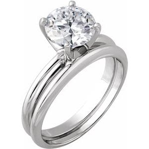 Rings Platinum 6.6-7.2 mm Round Heavy 4-Prong Solitaire Engagement Ring Mounting