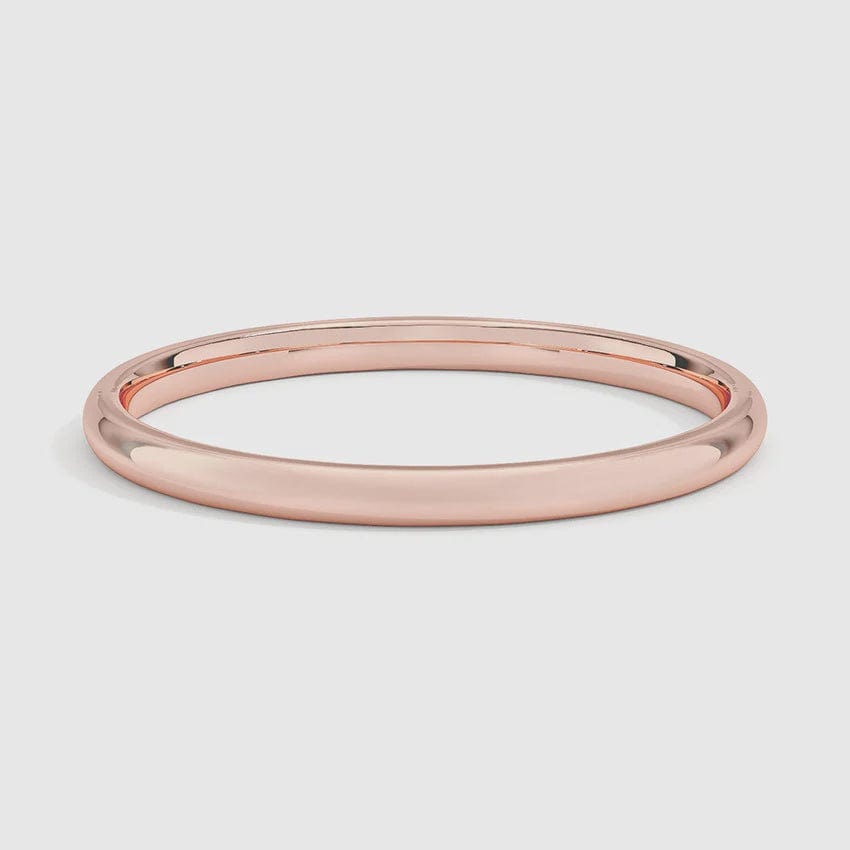 14K ROSE GOLD 2 MM OVAL PLAIN BAND