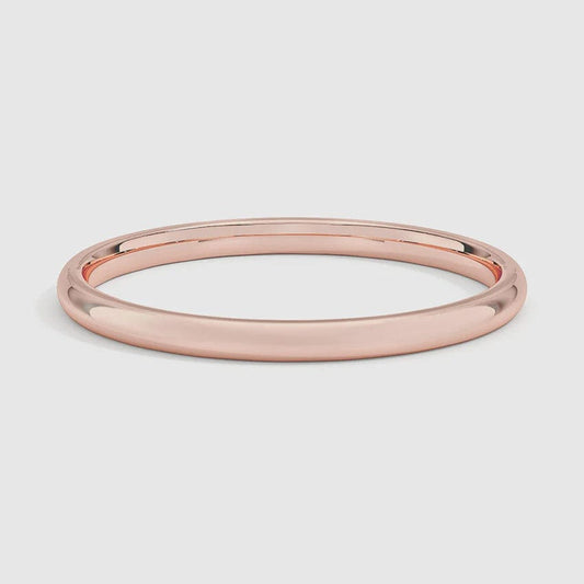 14K ROSE GOLD 2 MM OVAL PLAIN BAND