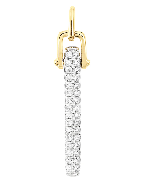 14k yellow and white gold .47ct tw lab grown diamond pave set pendant