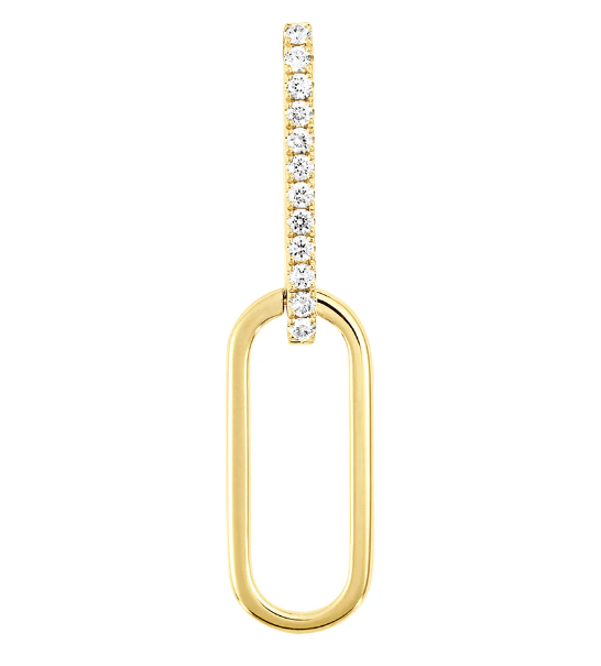 14k yellow gold .16ct tw lab grown diamond paper clip style pendant