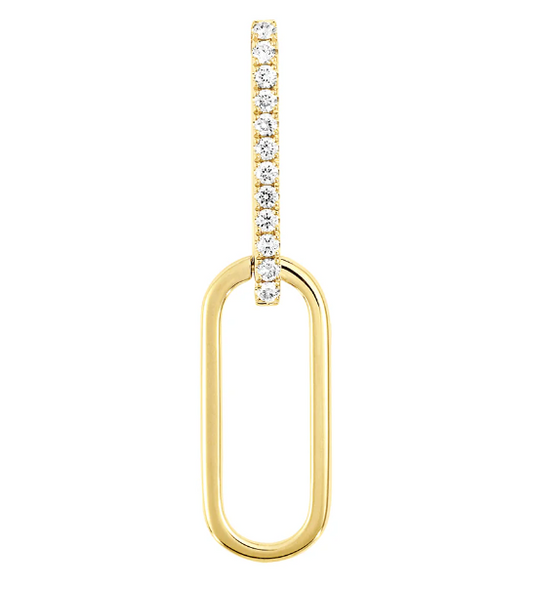 14K YELLOW GOLD .16CT TW LAB GROWN DIAMOND PAPER CLIP STYLE PENDANT