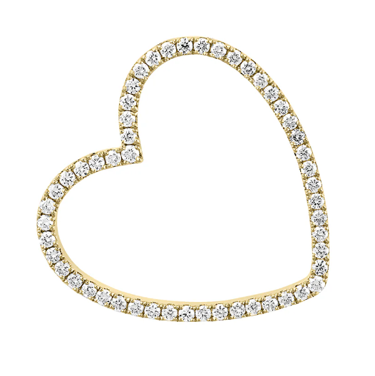 14K YELLOW GOLD .52CT TW ROUND BRILLIANT LAB GROWN DIAMOND HEART SHAPE PENDANT