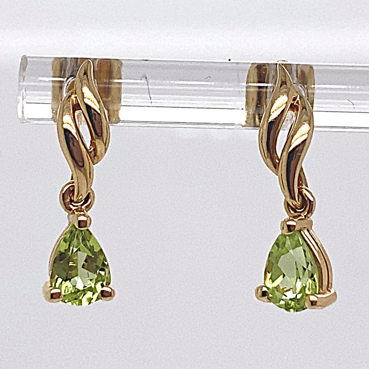 christopher fine diamonds 14k yellow gold peridot drop earrings