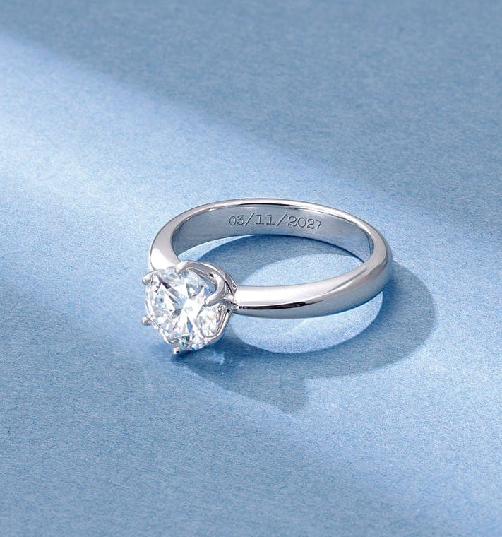white gold solitaire tiffany style engagement ring