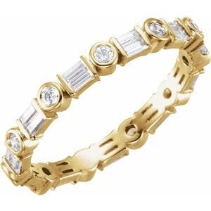 Rings 14K Yellow 1/2 CTW Natural Diamond Eternity Band Size 7