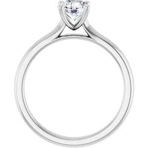 Rings 14K White 5.8 mm Round Solitaire Engagement Ring Mounting