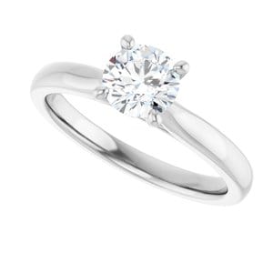 Rings 14K White 5.8 mm Round Solitaire Engagement Ring Mounting